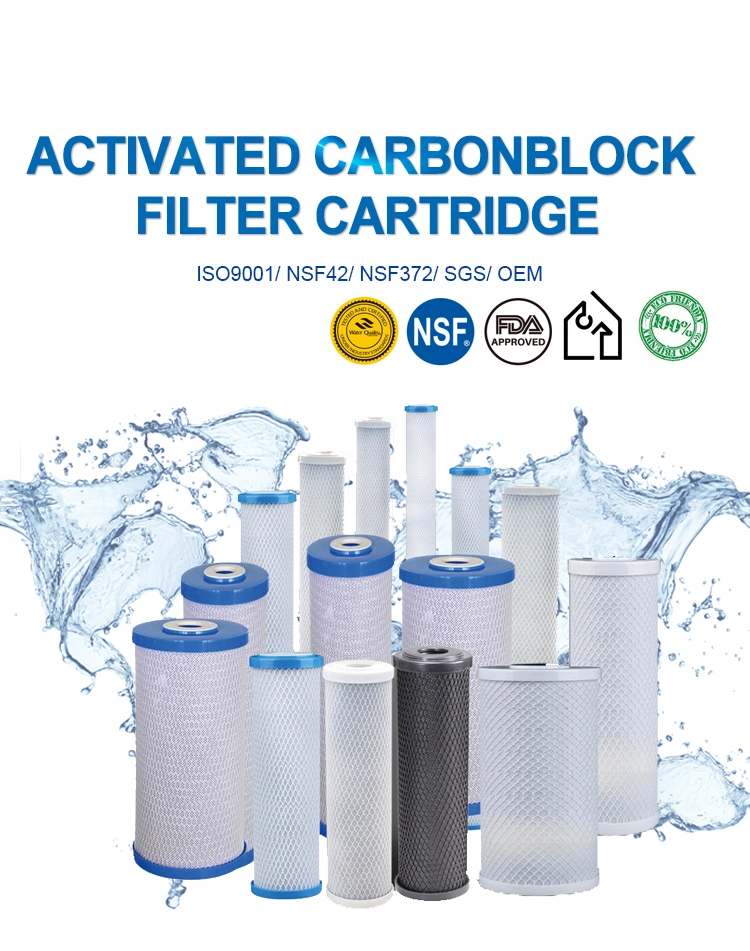 10" CTO Coconut Shell Sintered Activated Carbon Block Water Purifier Filters Cartridge CTO Filter